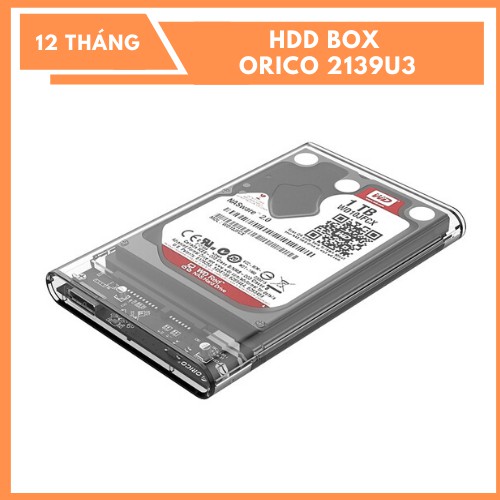 Hộp ổ cứng di động Hdd Box ORICO 2139U3, 2.5", USB 3.0 - Nhỏ gọn tiện dụng cho PC Laptop