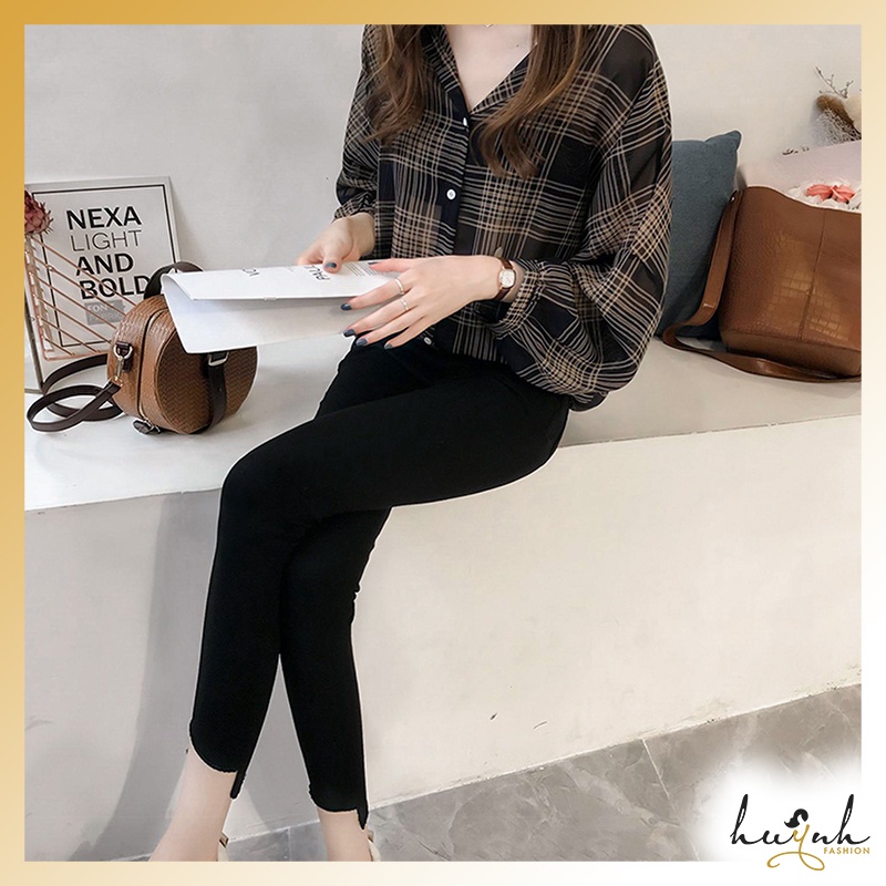 Áo sơ mi form rộng nữ, sơ mi công sở tay phồng voan mỏng - SM04A