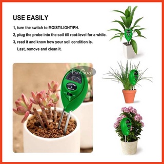 Máy đo, dụng cụ đo độ PH đất 3 trong 1 (PH, Độ ẩm, Ánh sáng) cho kết quả nhanh, chính xác