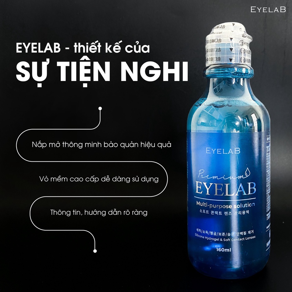 Nước ngâm lens cao cấp EyeLab 160ml /Nước ngâm kính áp tròng Olens Hàn Quốc