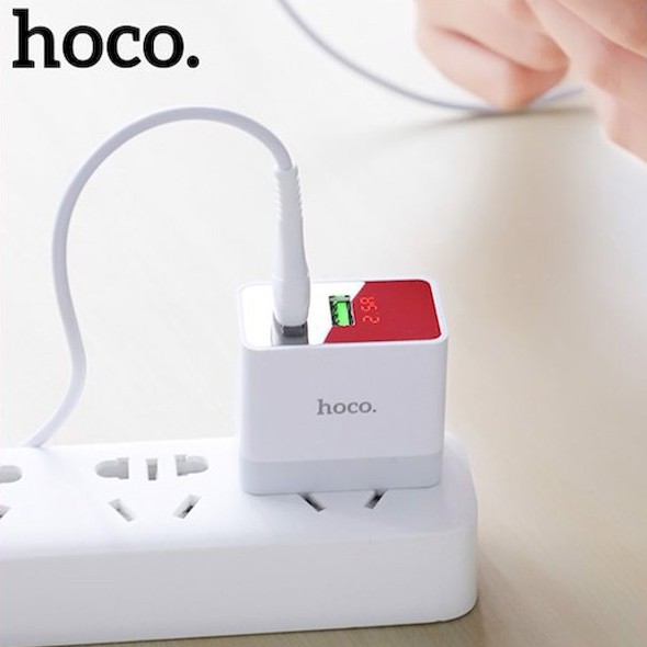 Củ sạc 2 cổng Hoco DC28 Sạc Nhanh cổng kép QC3.0 Sạc Thông Minh Tương Thích Smart phone - Table