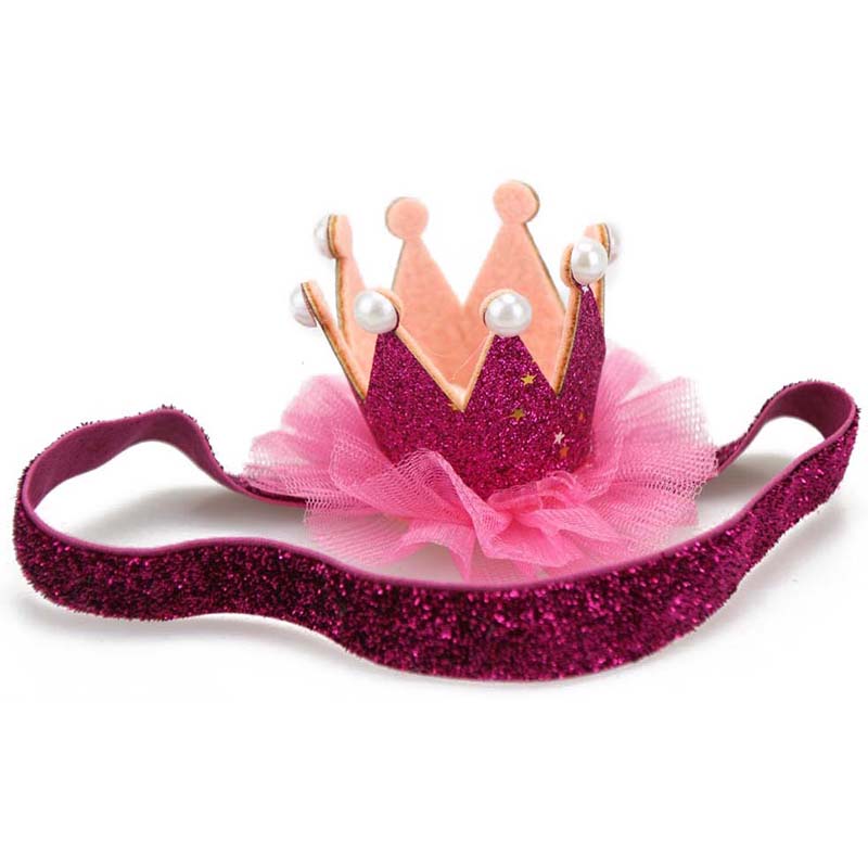 Băng Đô Hình Vương Miện Đính Ngọc Trai Đáng Yêu Cho Bé