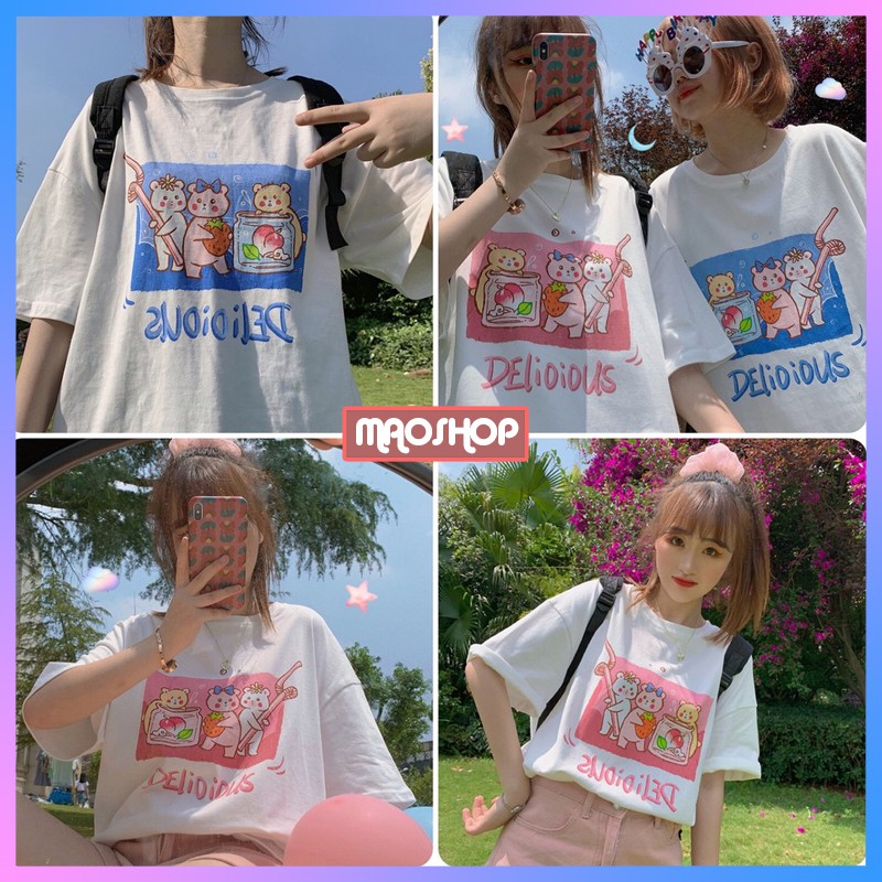 Áo thun tay lỡ form rộng unisex phong cách ulzzang Hàn Quốc C06 - MaoMao