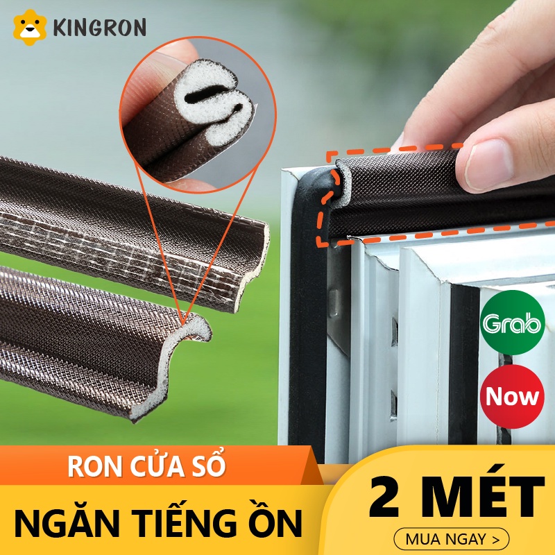 Chặn khe hở kính cường lực ⭐ Thanh nẹp ron cửa sổ màu nâu KINGRON ngăn côn trùng chống bụi cách âm chống va đập