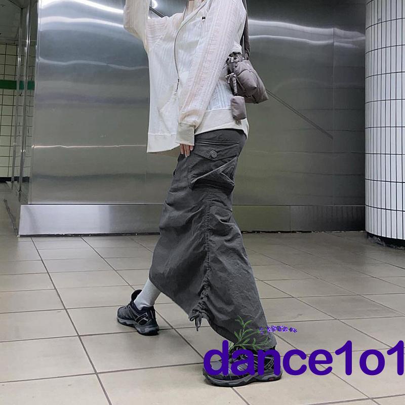 Chân Váy Midi Nhún Bèo Phong Cách Vintage Thời Trang Cho Nữ Cỡ 1O1-Harajuku