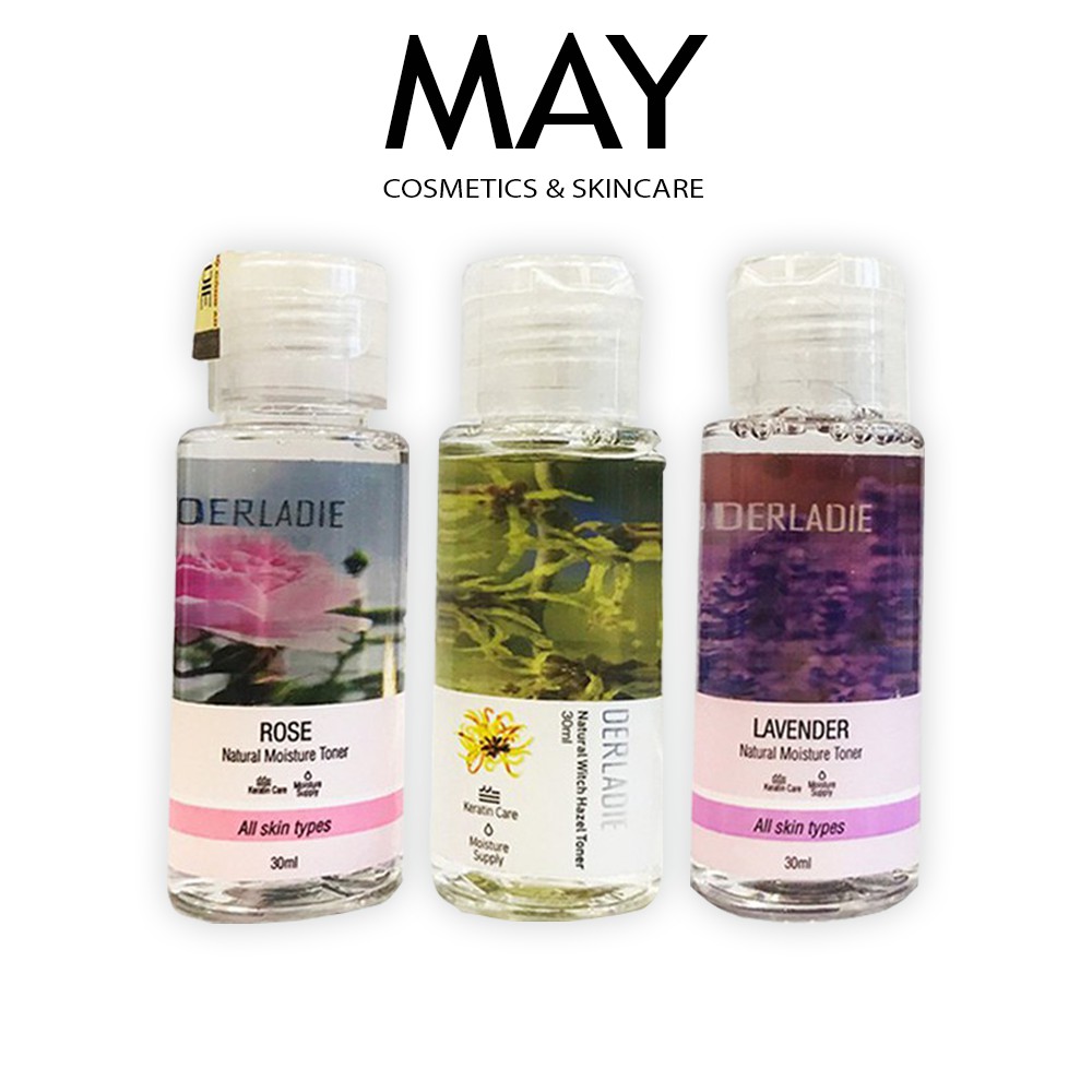 [Travel Kit] Nước Hoa Hồng Làm Sạch, Dưỡng Ẩm, Dịu Nhẹ Chiết Xuất Cây Phỉ/Lavender/Hoa Hồng Derladie Toner 30ml | BigBuy360 - bigbuy360.vn