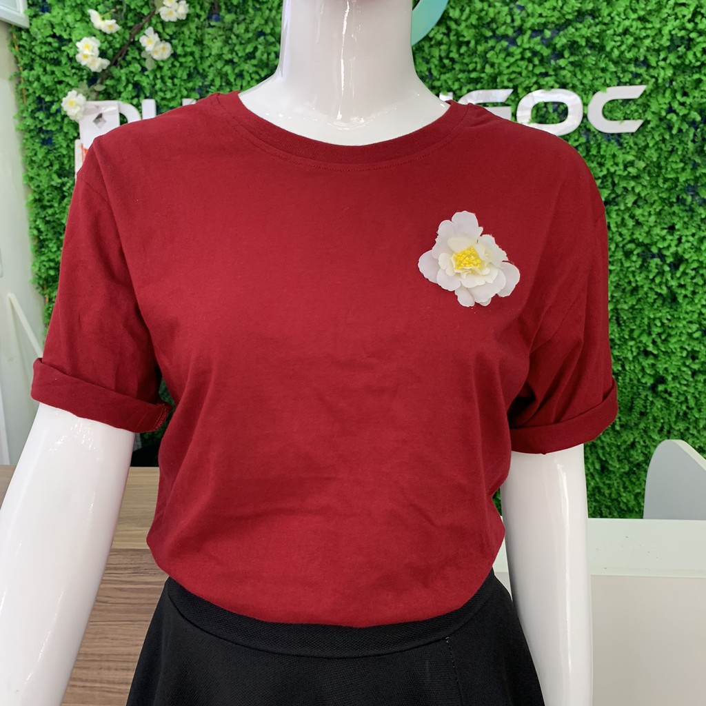 ÁO THUN COTTON MÀU BOOC ĐÔ