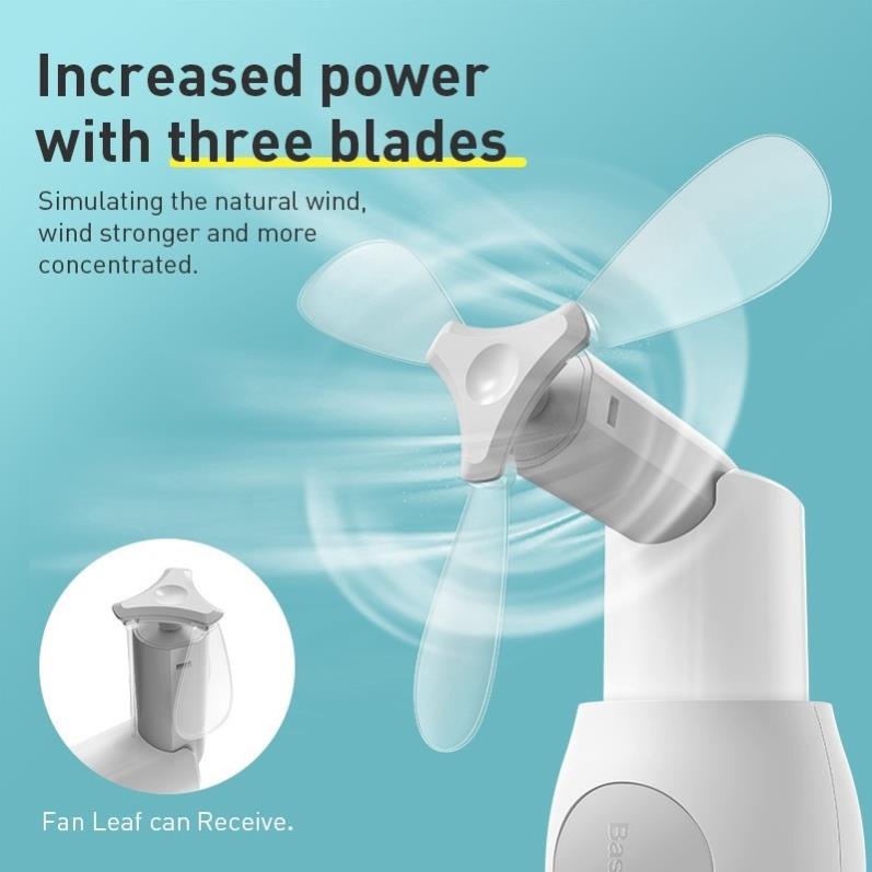 Quạt mini cầm tay hình gấu kiêm sạc dự phòng 2000mah Baseus CXZD -A02 chính hãng