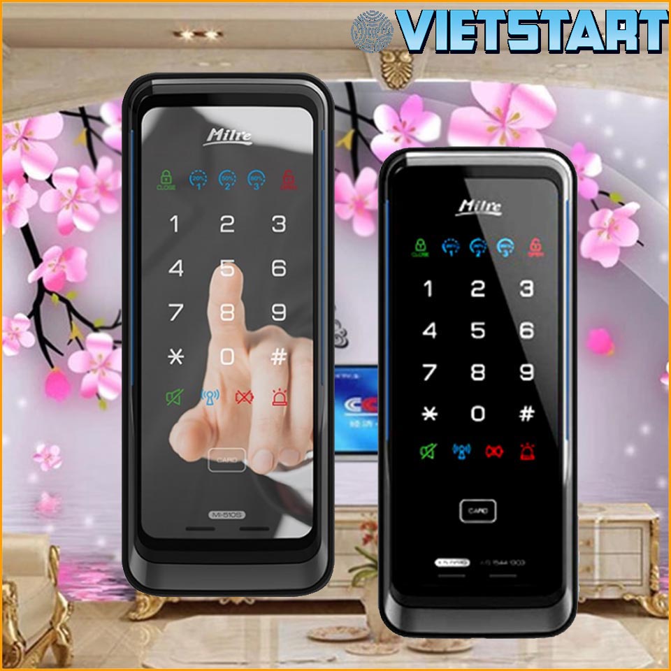 Khóa thông minh Milre K5-51S mở khóa bằng mật khẩu, thẻ từ và chìa cơ phù hợp cho khách sạn, chung cư, nhà&nhà trọ
