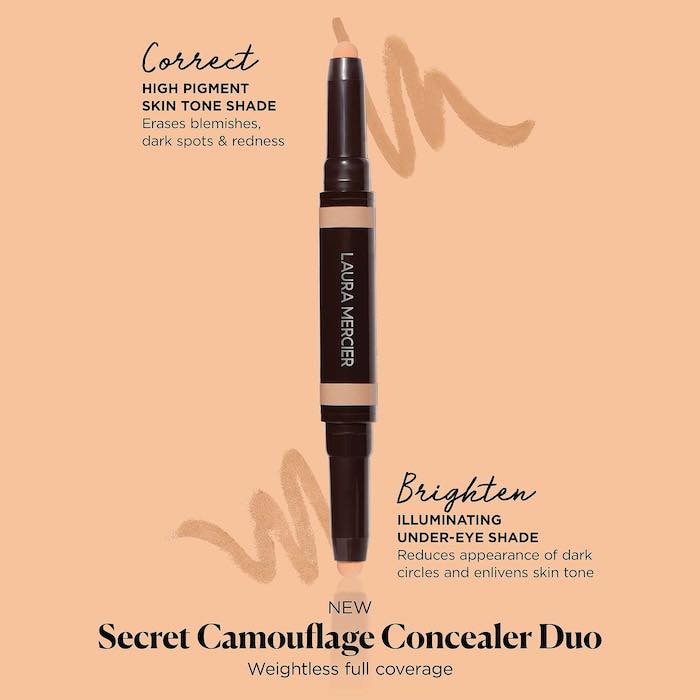 KEM CHE KHUYẾT ĐIỂM HAI ĐẦU LAURA MERCIER SECRET CAMOUFLAGE BRIGHTEN &amp; CORECT DUO CHÍNH HÃNG - 9406