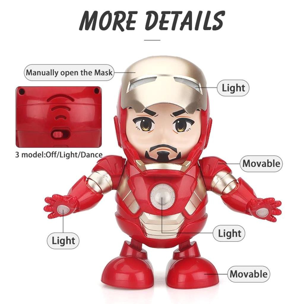 Người Máy Nhảy Múa Phát Nhạc Iron Man Tặng Kèm 3 Pin AA (Hàng Hót 2021)