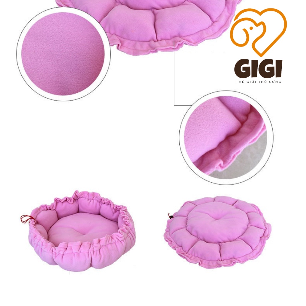 Nệm ngủ ruột bông cho chó mèo hình tròn dây rút giao ngẫu nhiên phụ kiện thú cưng giá rẻ - GiGi Pet Shop