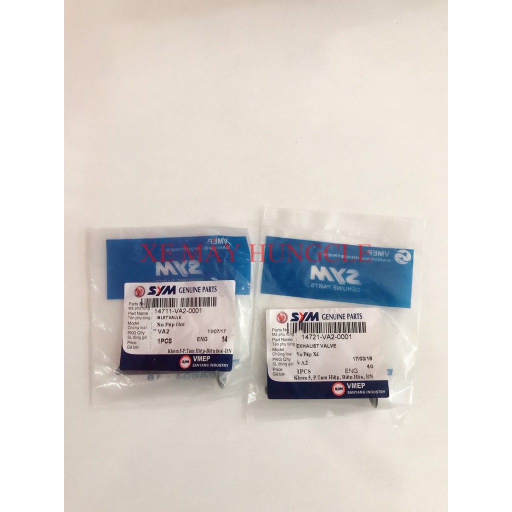 Bộ xu páp xả hút angel 100, Dream, Wave VA2 hãng SYM