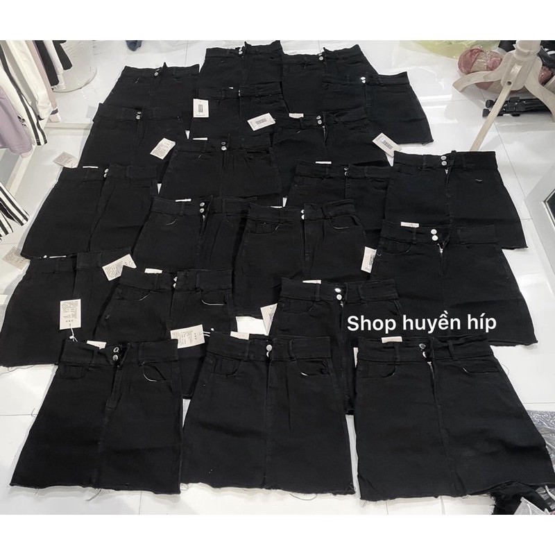 chân váy bò đen 2 cúc | BigBuy360 - bigbuy360.vn