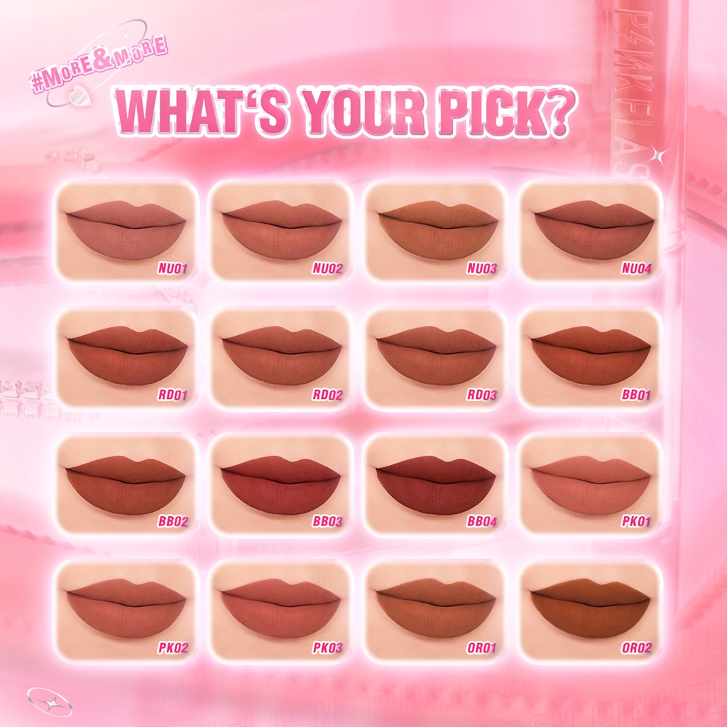 Son Kem Nhung Lì Dạng Lỏng PINKFLASH Siêu Bền Màu 30g