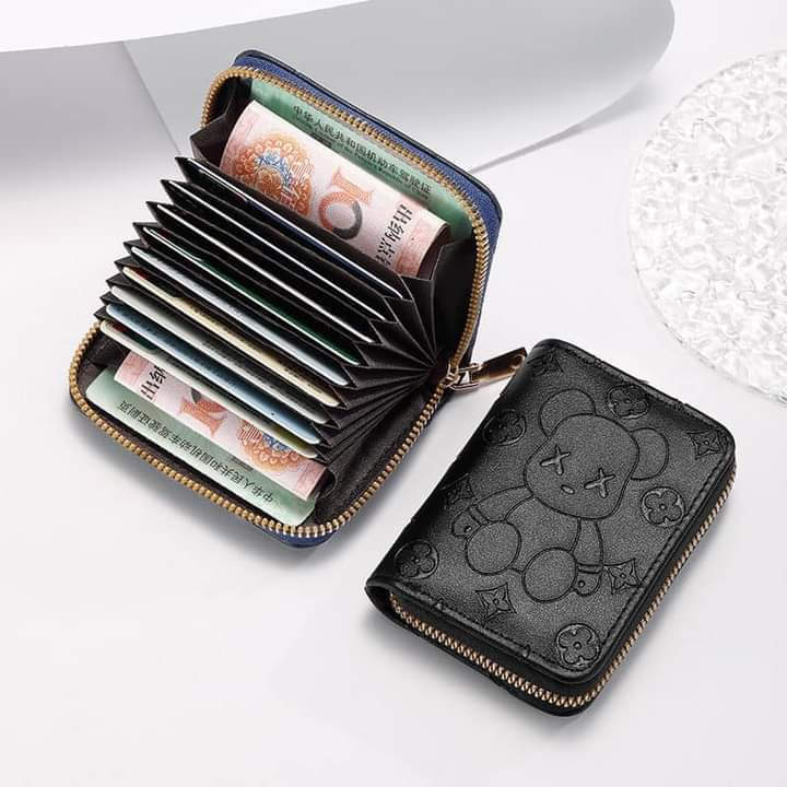 Ví ngắn nam nữ mini cầm tay nhỏ gọn dễ thương hình gấu bear rich cute nhiều ngăn bỏ túi thời trang cao cấp giá rẻ
