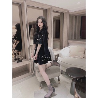 set váy nhung kèm khoác