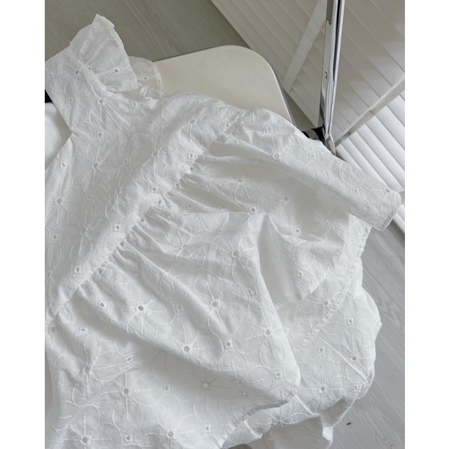 S629 Set thô boi áo babydoll chân váy midi Audrey