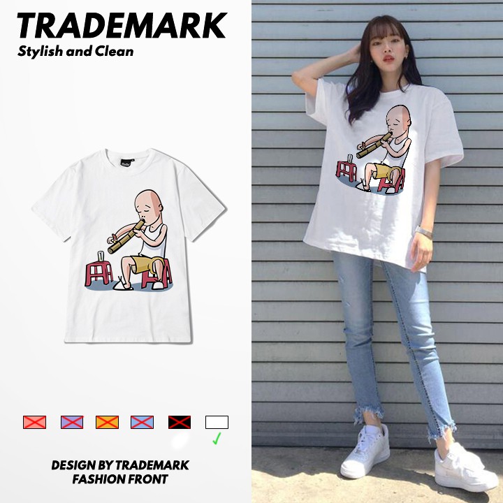 Áo Thun Tay Lỡ Unisex Nhà Bao Việc, áp phông form rộng nam nữ màu trắng phong cách ulzzang