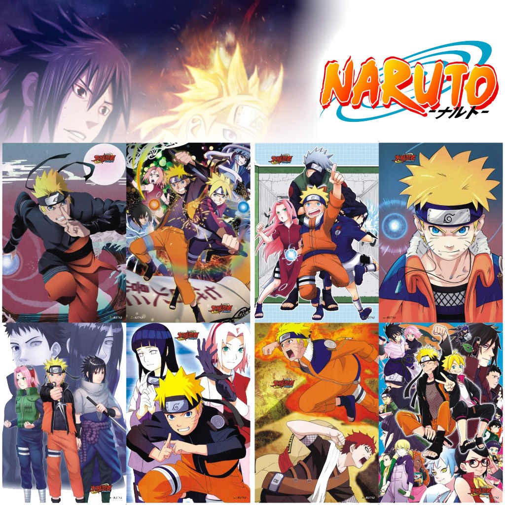 (8 tấm) Poster khổ A3 NARUTO chibi anime độc đáo treo tường trang trí