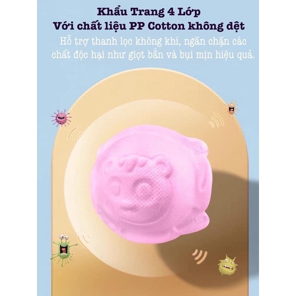[SIÊU RẺ - 1 hộp 10 cái] khẩu trang Gấu Vàng dành cho bé từ 0-3 tuổi