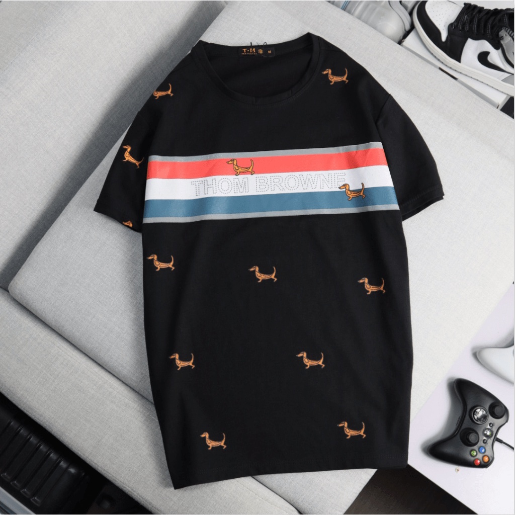 Áo Thun Nam Cổ Tròn 2 Sọc Chất Cotton Co Giãn Tốt Đủ Size Thanh Lịch Phù Hợp Mọi Lứa Tuổi [NEW UNISEX]