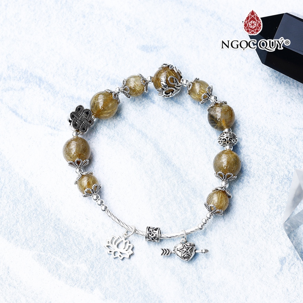 Vòng TA tóc vàng phối charm bạc - Ngọc Quý