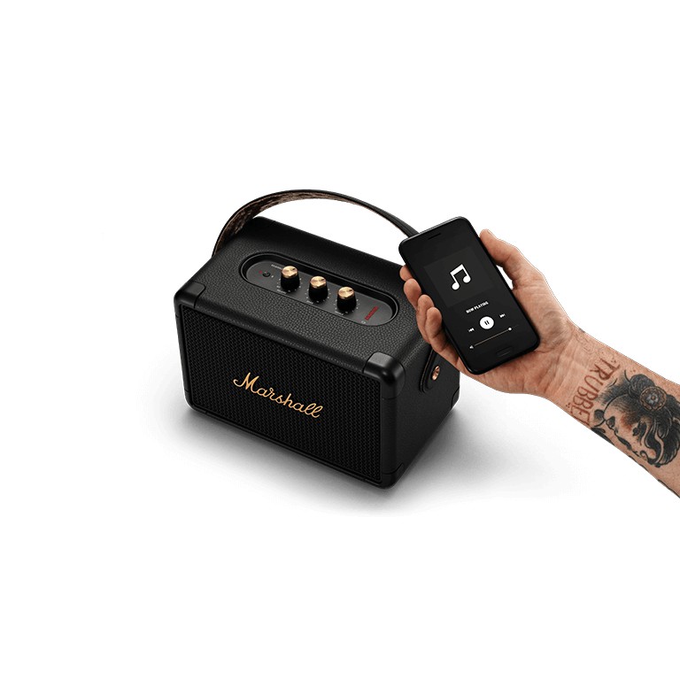 Loa Marshall Kilburn 2 Black & Brass NEW FULLBOX . Nghe nhạc thả ga với 20h hoạt động.