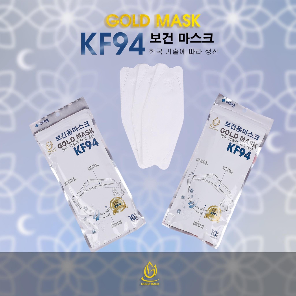 50 Chiếc Khẩu trang 4 Lớp KF94 GOLD MASK Chống Bụi Mịn Và Kháng Khuẩn Hàng Cao Cấp Hàn Quốc