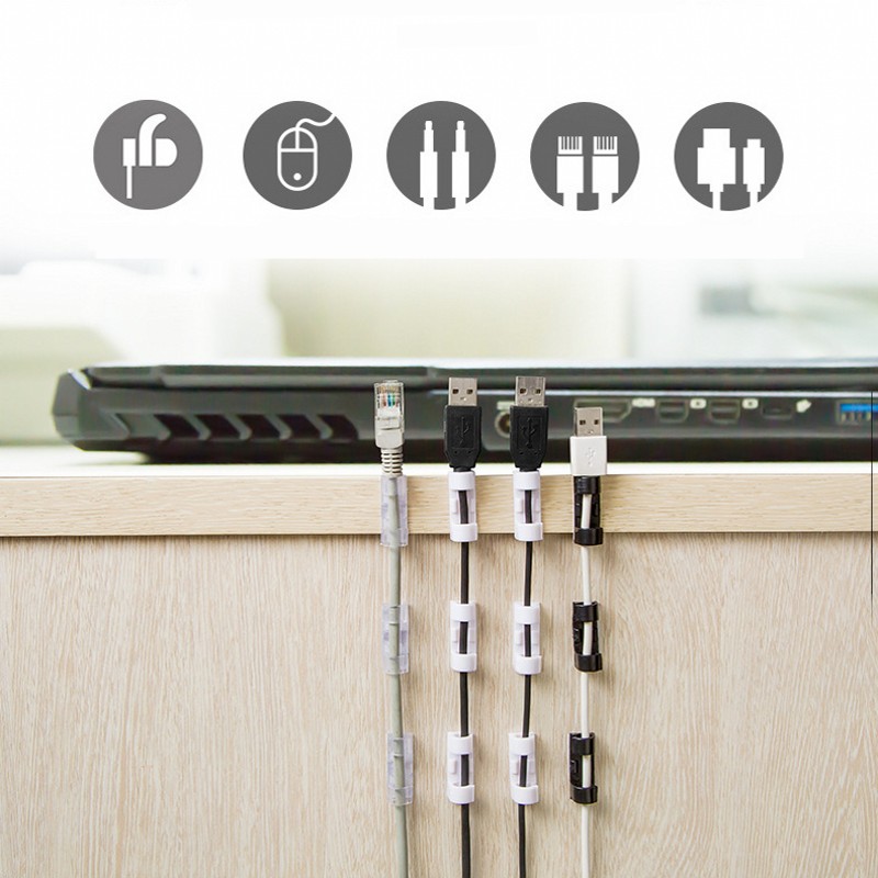 Bộ 16 miếng dán cố định dây cáp máy tính hai mặt