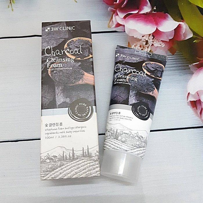 🍑Sữa Rửa Mặt 🍑 Than Hoạt Tính 🍑 3W Clinic Charcoal Foam Cleansing 100ml 🍑