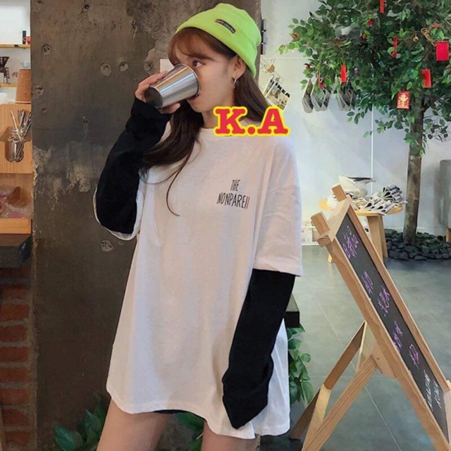 Áo thun Orai chữ lưng nối tay KAN0919