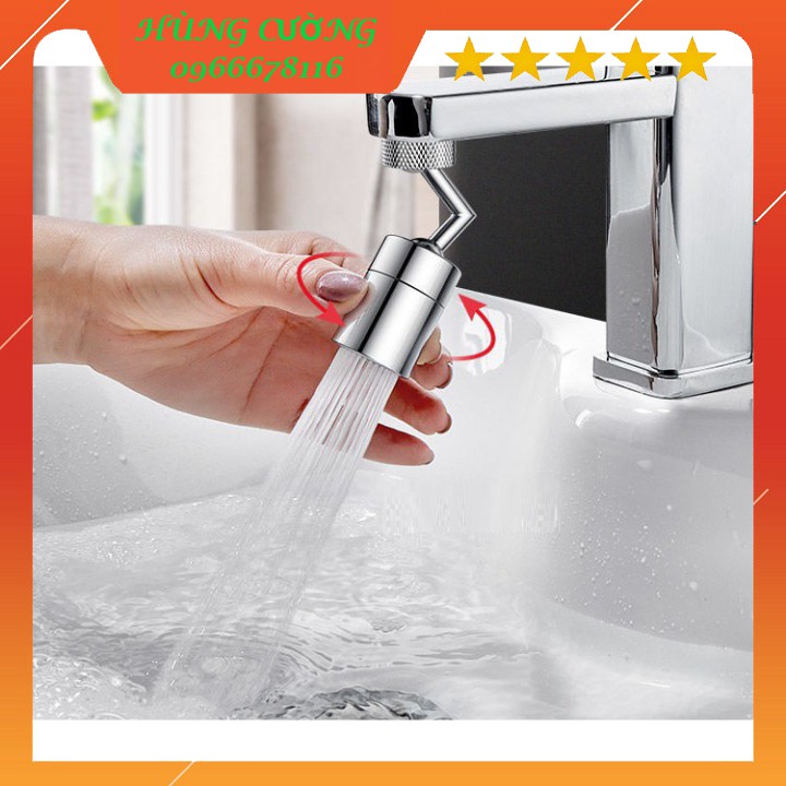 Đầu nối vòi nước thông minh xoay 720 độ lắp vòi nước chậu rửa bát chén lavabo với 2 chế độ nước chảy