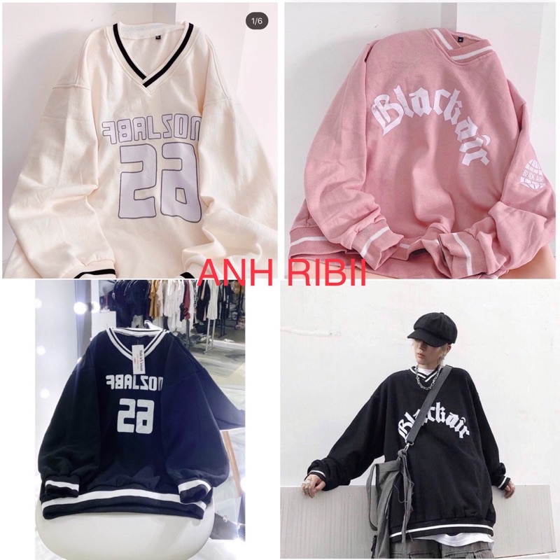 [CHUẨN VIDEO ẢNH THẬT] Áo nỉ Black Air Siêu Hot- Áo Sweater Unisex From Rộng Nam Nữ-Anh Ribi