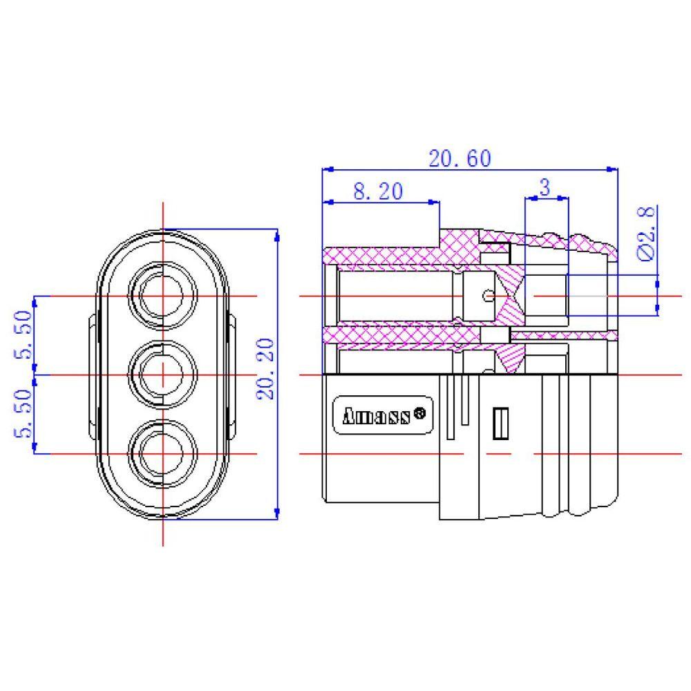 LAYOR1 5 Cặp Đầu Nối 3 Chấu Cho pin Lipo MR60 RC