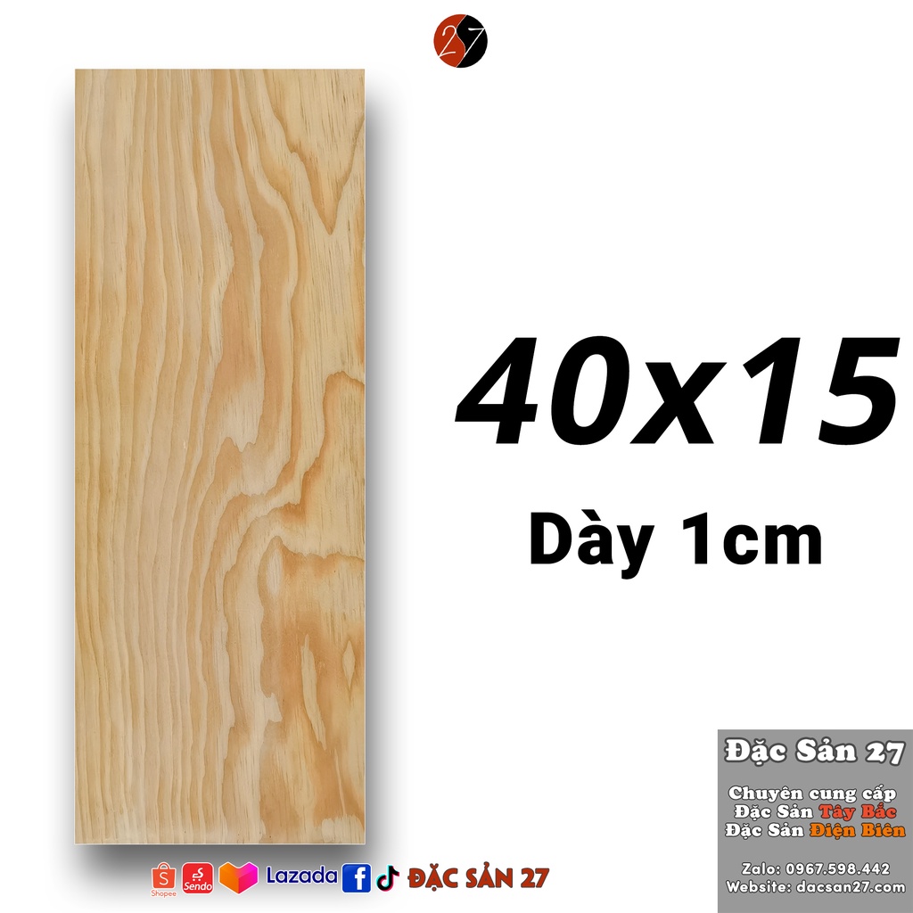 Tấm Gỗ Thông Nguyên Miếng Không Chắp, Ghép Dài 40cm Dày 1cm đủ kích thước dùng trong thi công nội thất nhà, văn phòng,.