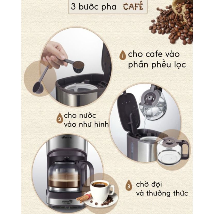 Máy Pha Cafe Gia Đình, Máy Pha Trà Bear KFJ-A07V1 Tự Động Giữ Nhiệt Dung Tích 0.7L - HÀNG CHÍNH HÃNG