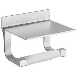 Móc gắn giấy vệ sinh bằng nhôm đa năng có kệ để điện thoại/gạt tàn thuốc gắn trong nhà tắm/nhà vệ sinh