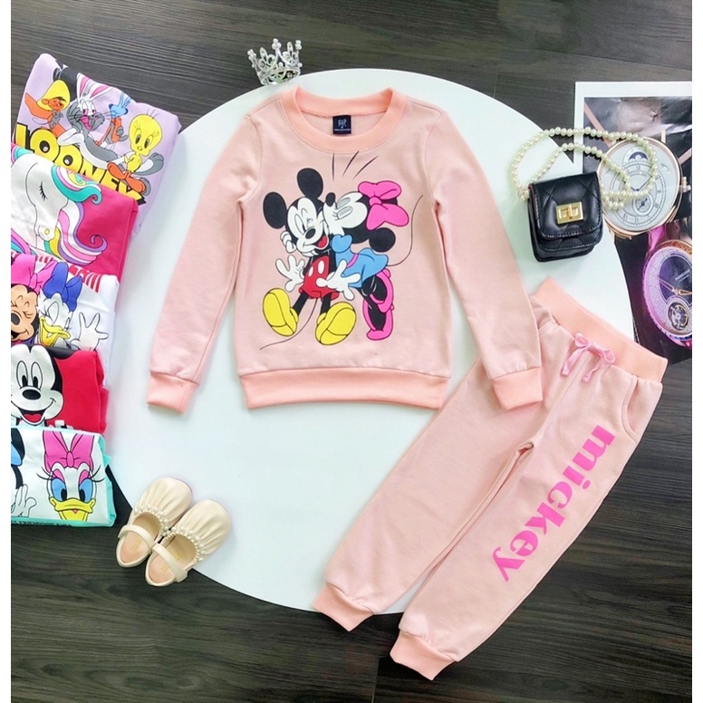 Bộ nỉ da cá g.ap bé gái đại 4-14y vnxk