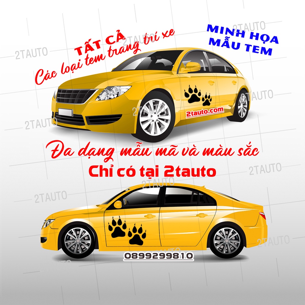 Sticker tem CHÂN CHÓ, logo tem CHÂN THÚ dán trang trí ô tô xe hơi xe máy chống nước,chống phai màu, mẫu đa dạng độc đáo