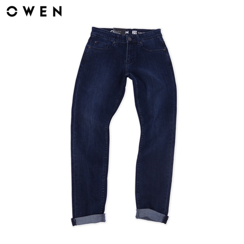 Quần Jean dài nam Owen dáng Slimfit màu xanh đậm - QJSL23054 | BigBuy360 - bigbuy360.vn