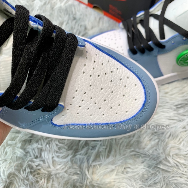 Giày Jordan xanh dương đen trắng cổ cao jd University blue high nam nữ hàng tiêu chuẩn