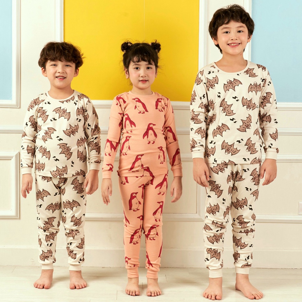 Đồ bộ quần áo dài tay cotton mùa thu đông cho bé trai và bé gái Unifriend Hàn Quốc U2021-d. Size 3, 4, 5, 6, 7, 8 tuổi