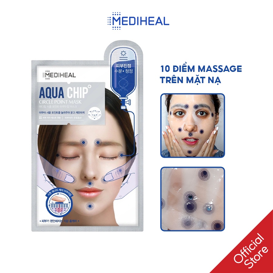 [Nhập mã COSMH22 giảm 8%]Mặt Nạ Mát Xa Bấm Huyệt Mediheal Aqua Chip Circle Point Mask 40g [K200]