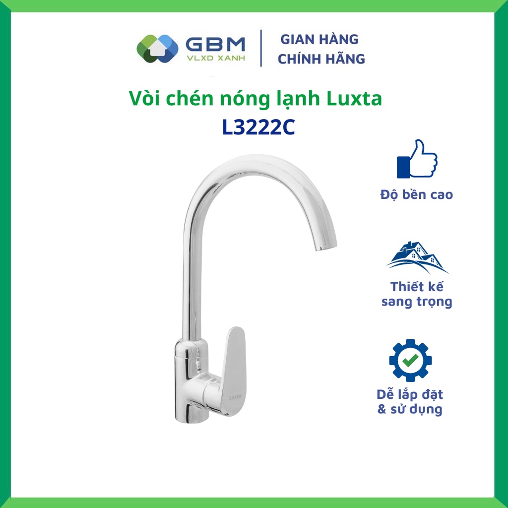 [Mã BMBAU300 giảm 10% đơn 499K] Vòi Chén Nóng Lạnh Luxta L3222C -VLXD XANH