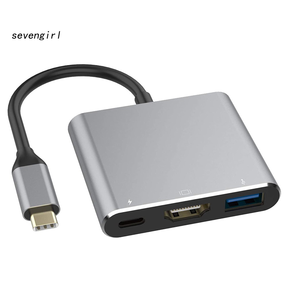 Cáp chuyển đổi 3 trong 1 từ type C sang USB 3.0 4k Hdmi đa năng