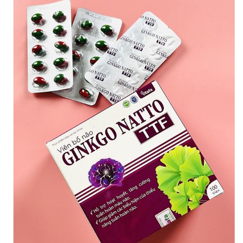 VIÊN BỔ NÃO GINKGO NATTO TTF 100v , giúp giảm biểu hiện thiểu năng tuần hoàn não , Cvspharmacy