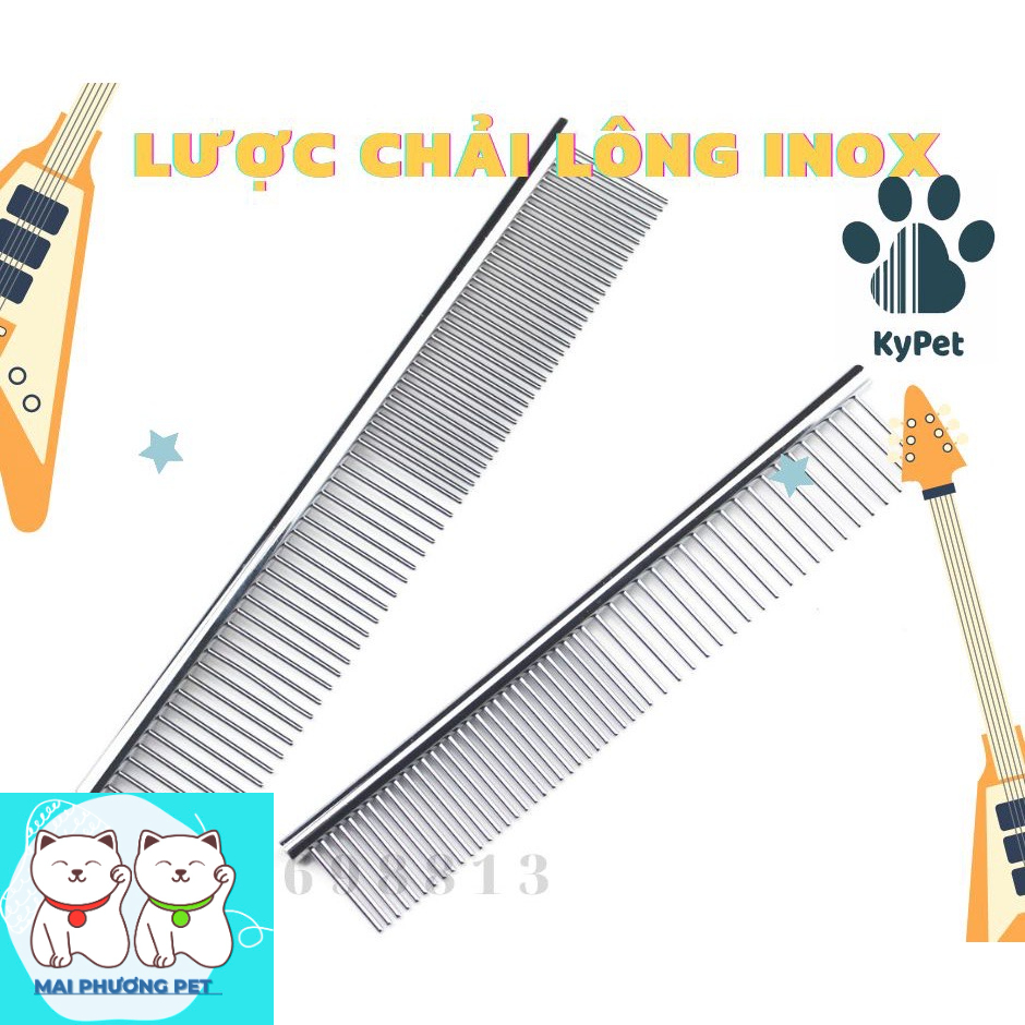 Lược Inox chải lông cho chó mèo giúp gỡ rối, chống rụng lông