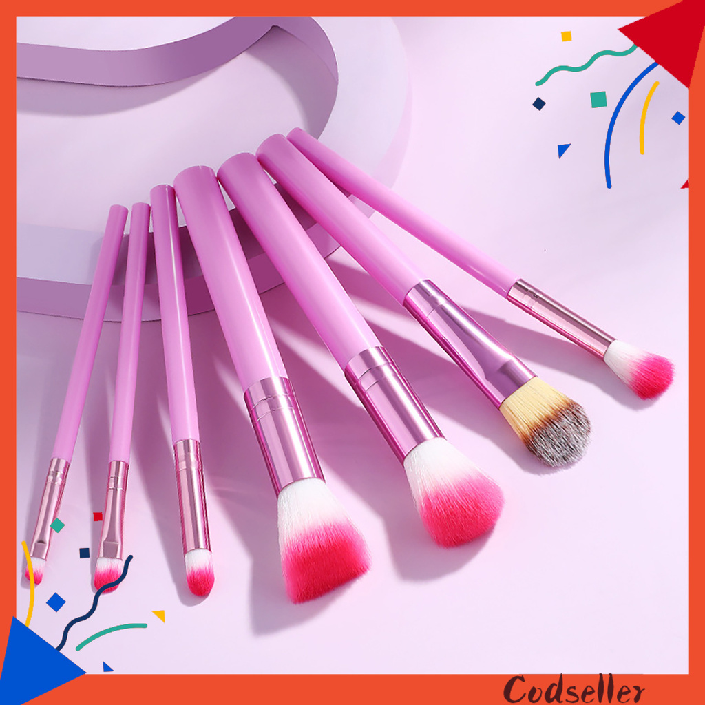 CODseller 7Pcs/Set Makeup Brush Wear-resistant Exquisite Artificial Fiber Eye Shadow Eyebrow Brush for Face