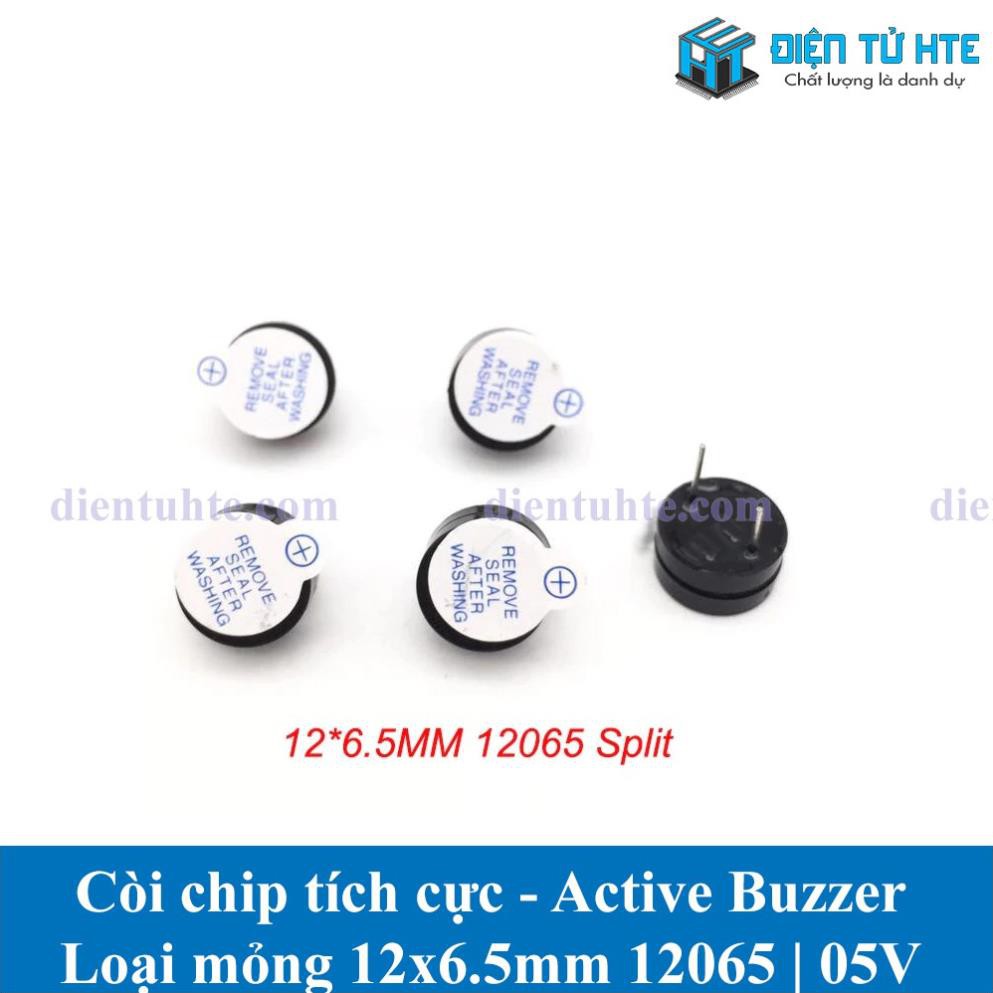 Còi chip tích cực Active Buzzer  12x6.5mm 12065 loại mỏng 3V 5V 12V